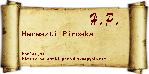 Haraszti Piroska névjegykártya